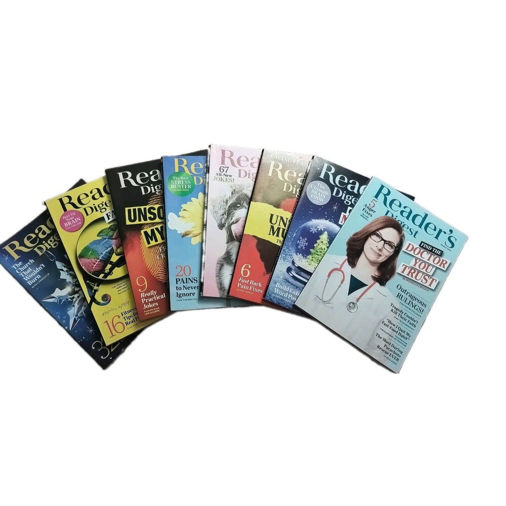 Reader's Digest Magazine Lot of 8 2019-2020 Important Topics of interest